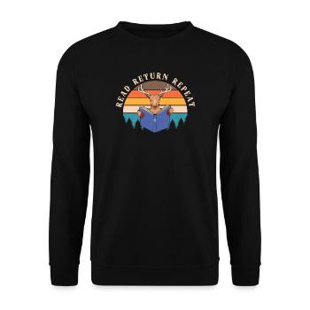 Read Return Repeat Book Lover Quote - Unisex Sweatshirt - black - Front - Alina (178cm) & Michal (187cm)