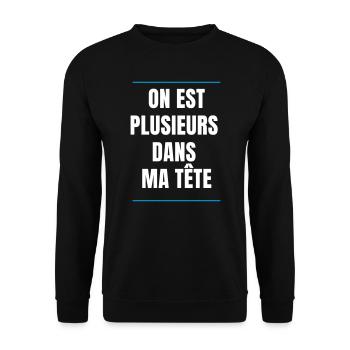 On est pusieurs dans ma tête - Sweat-shirt Unisexe - noir - Devant - Alina (178cm) & Michal (187cm)