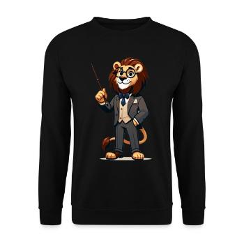Cute Lion Teacher - Unisex Sweatshirt - black - Front - Alina (178cm) & Michal (187cm)