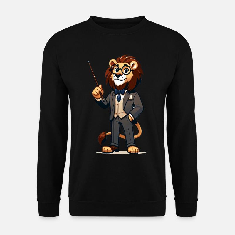 Professeur de lion mignon - Sweat-shirt Unisexe - noir