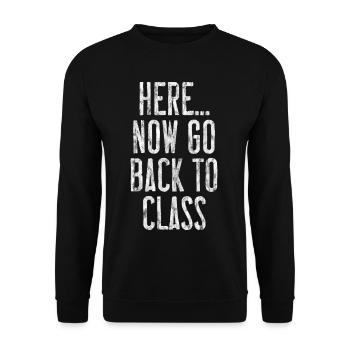 Ici... Retournez maintenant à la classe 3 - Sweat-shirt Unisexe - noir - Devant - Alina (178cm) & Michal (187cm)