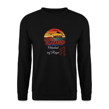 Moin Binz avec mouette dans l’île de style rétro Rügen/Binz - Sweat-shirt Unisexe - noir - Devant - Alina (178cm) & Michal (187cm)