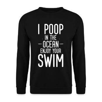 Je fais caca dans l’océan Profitez de votre baignade 4 - Sweat-shirt Unisexe - noir - Devant - Alina (178cm) & Michal (187cm)