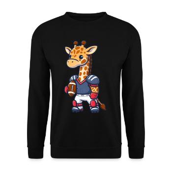 Cute American Football Player Giraffe - Unisex Sweatshirt - black - Front - Alina (178cm) & Michal (187cm)