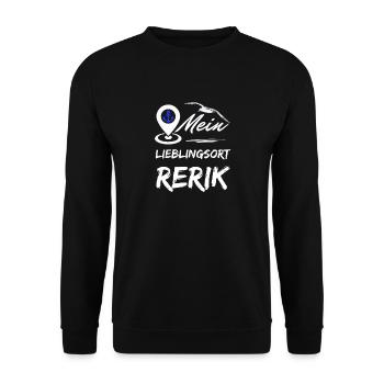 Rerik my favorite place-Baltic Sea resort Rerik-Seagull anchor - Unisex Sweatshirt - black - Front - Alina (178cm) & Michal (187cm)