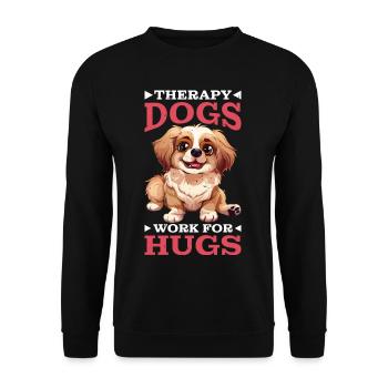 Therapy Dogs Work For Hugs - Unisex Pullover - Schwarz - Vorne - Alina (178cm) & Michal (187cm)