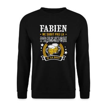 Fabien bière cadeau humour fabien - Sweat-shirt Unisexe - noir - Devant - Alina (178cm) & Michal (187cm)