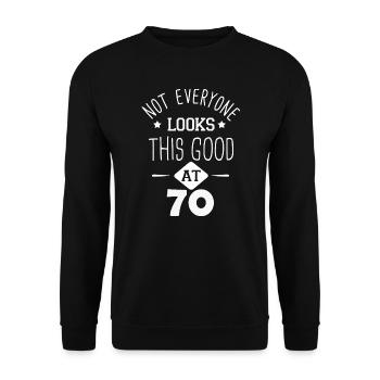 pas tout le monde-l'air aussi bien a 70 ans cadeau - Sweat-shirt Unisexe - noir - Devant - Alina (178cm) & Michal (187cm)