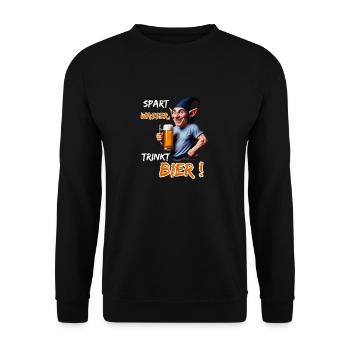 Save Water, Drink Beer!-Funny Party Leprechaun - Unisex Sweatshirt - black - Front - Alina (178cm) & Michal (187cm)