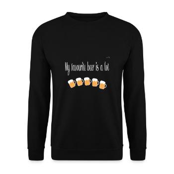 My favorite beer is a lot - Unisex Sweatshirt - black - Front - Alina (178cm) & Michal (187cm)