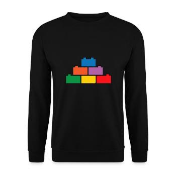 Brick Builder Toys Blocks Clamping Blocks Bricks - Unisex Sweatshirt - black - Front - Alina (178cm) & Michal (187cm)
