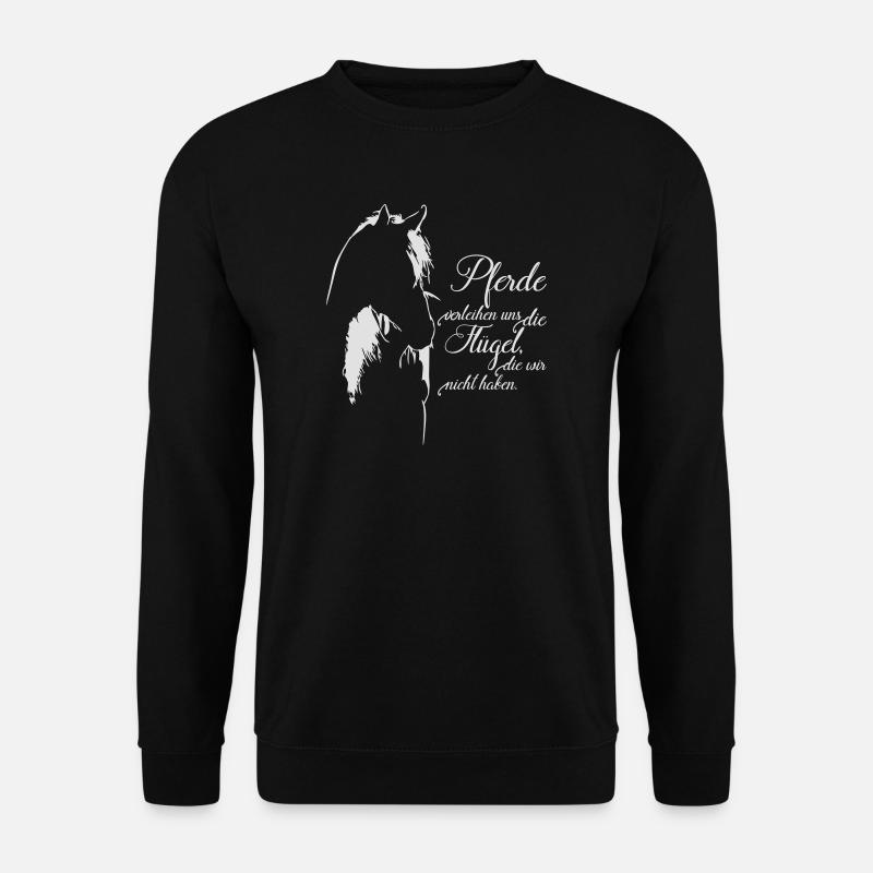 PFERDE VERLEIHEN UNS FLÜGEL Wilsigns Pferdespruch - Unisex Pullover - Schwarz