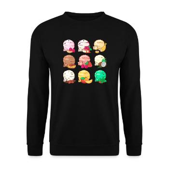 Crème glacée, crème glacée, crème glacée, crème glacée, boule, crème glacée, sundae - Sweat-shirt Unisexe - noir - Devant - Alina (178cm) & Michal (187cm)