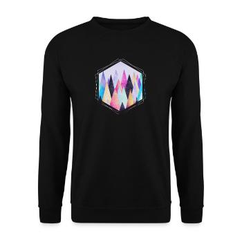 Hipster triangles (geometry) Abstract Mountains - Unisex Sweatshirt - black - Front - Alina (178cm) & Michal (187cm)