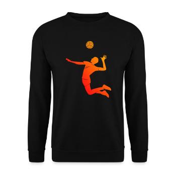 Herren Beachvolleyball Beach Volley Volleyballer - Unisex Pullover - Schwarz - Vorne - Alina (178cm) & Michal (187cm)