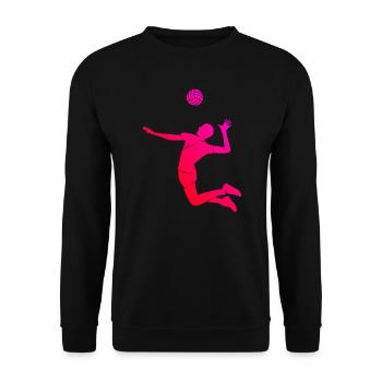 Volleyballspieler Volleyballspielen Volley - Unisex Pullover - Schwarz - Vorne - Alina (178cm) & Michal (187cm)