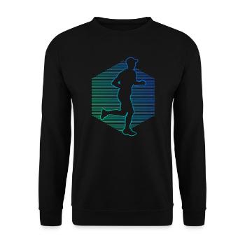 Marathonien Hommes Course de Fond - Sweat-shirt Unisexe - noir - Devant - Alina (178cm) & Michal (187cm)