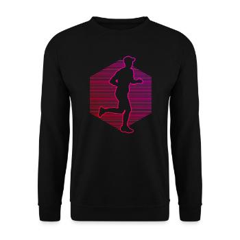Coureur Jogging Marathon Course à pied - Sweat-shirt Unisexe - noir - Devant - Alina (178cm) & Michal (187cm)