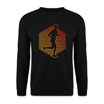 Jogging Running Cross Country Running - Unisex Sweatshirt - black - Front - Alina (178cm) & Michal (187cm)