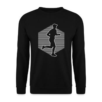 Marathon Running Jogging Marathon Jogging - Unisex Sweatshirt - black - Front - Alina (178cm) & Michal (187cm)