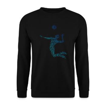Damen Volleyball Herren Volleyballer Volleyballspi - Unisex Pullover - Schwarz - Vorne - Alina (178cm) & Michal (187cm)