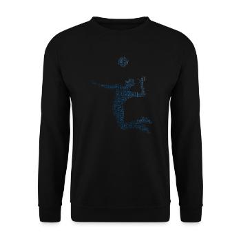 Volleyball Herren Damen Volleyballer Volleyballspi - Unisex Pullover - Schwarz - Vorne - Alina (178cm) & Michal (187cm)