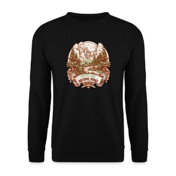 protect our national parks - Unisex Sweatshirt - black - Front - Alina (178cm) & Michal (187cm)
