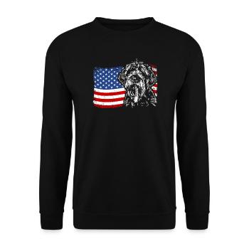 Korthals Griffon Amérique Flag Chien Chiens Wilsigns - Sweat-shirt Unisexe - noir - Devant - Alina (178cm) & Michal (187cm)