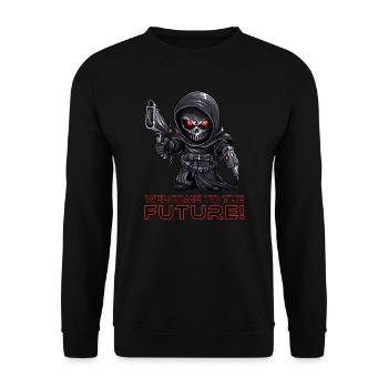 Grim Reaper - Sensenmann - Halloween - Unisex Pullover - Schwarz - Vorne - Alina (178cm) & Michal (187cm)