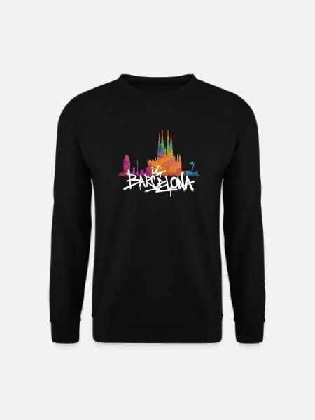 Barcelona Skyline Graffiti Schriftzug - Unisex Pullover - Schwarz