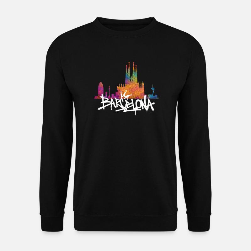Barcelona Skyline Graffiti Lettering - Unisex Sweatshirt - black