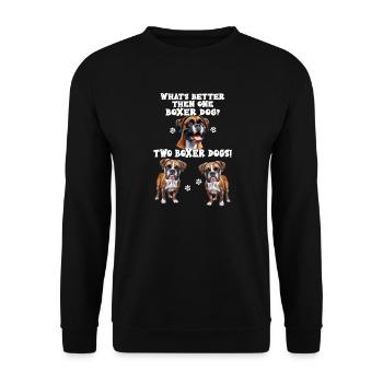 What s better than one Boxer? Two Boxer - Unisex Sweatshirt - black - Front - Alina (178cm) & Michal (187cm)