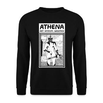 Athene, die Altgriechische Göttin - Unisex Pullover - Schwarz - Vorne - Alina (178cm) & Michal (187cm)