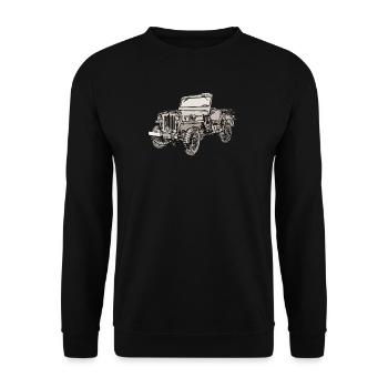 Willy's jeep drawing - Unisex Sweatshirt - black - Front - Alina (178cm) & Michal (187cm)