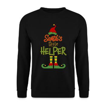 Christmas Santa ́s little Helper - Unisex Sweatshirt - black - Front - Alina (178cm) & Michal (187cm)