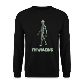 I'M WALKING - Unisex Pullover - Schwarz - Vorne - Alina (178cm) & Michal (187cm)