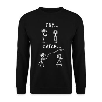 Programmer Try Catch - Unisex Sweatshirt - black - Front - Alina (178cm) & Michal (187cm)