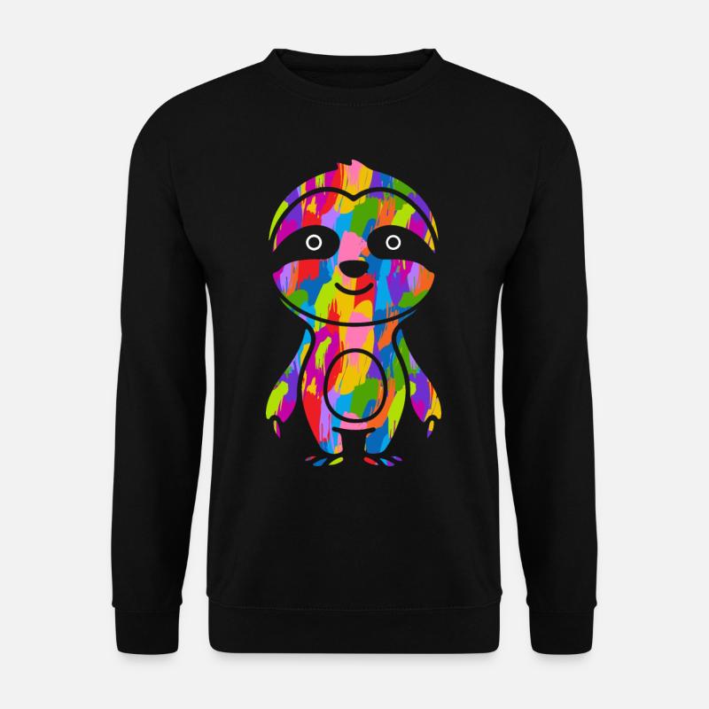 Faultier Bunt - Unisex Pullover - Schwarz