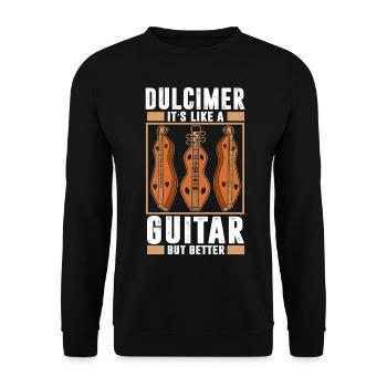Dulcimer Instrument - Unisex Sweatshirt - black - Front - Alina (178cm) & Michal (187cm)