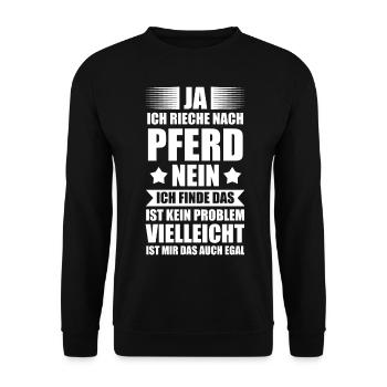 Pferd Pferde Reitsport Reiten Reiter - Unisex Pullover - Schwarz - Vorne - Alina (178cm) & Michal (187cm)
