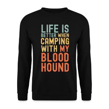 Bloodhound Camping rétro vintage - Sweat-shirt Unisexe - noir - Devant - Alina (178cm) & Michal (187cm)
