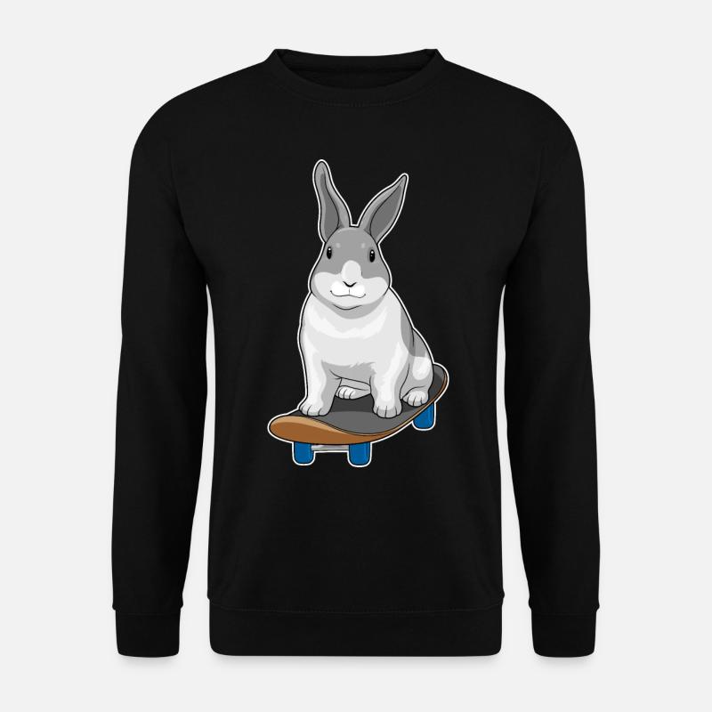 Rabbit Skater Skateboard - Unisex Sweatshirt - black