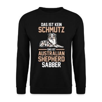 Hund Australian Shepherd - Unisex Pullover - Schwarz - Vorne - Alina (178cm) & Michal (187cm)