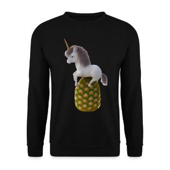 Licorne ananas - Licorne tropicale - Sweat-shirt Unisexe - noir - Devant - Alina (178cm) & Michal (187cm)