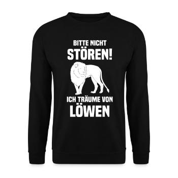 Löwe Löwen - Unisex Pullover - Schwarz - Vorne - Alina (178cm) & Michal (187cm)