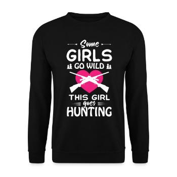 Some Girl Go Wild This Girl Goes Hunting - Unisex Sweatshirt - black - Front - Alina (178cm) & Michal (187cm)