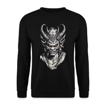 Tradition japonaise des démons Oni à l’occasion d’Halloween - Sweat-shirt Unisexe - noir - Devant - Alina (178cm) & Michal (187cm)