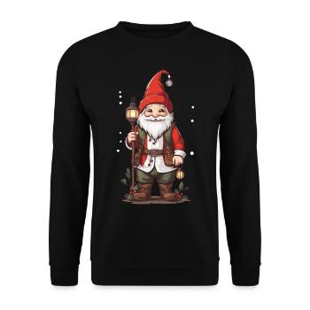 Noël nordique Gnome Noël festif - Sweat-shirt Unisexe - noir - Devant - Alina (178cm) & Michal (187cm)