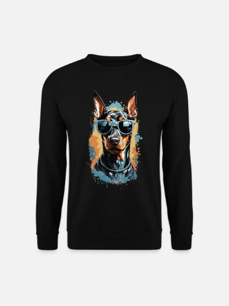 Dobermann Hund Streetwear Hunde Liebhaber Look - Unisex Pullover - Schwarz