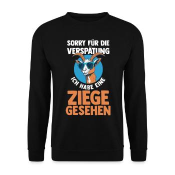 Ziege Ziegenbauer Bauernhof Landwirt Bauer Ziegen - Unisex Pullover - Schwarz - Vorne - Alina (178cm) & Michal (187cm)